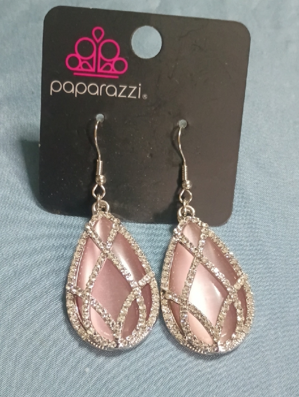 paparazzi Pink Teardrop Filigree Dangle Earrings